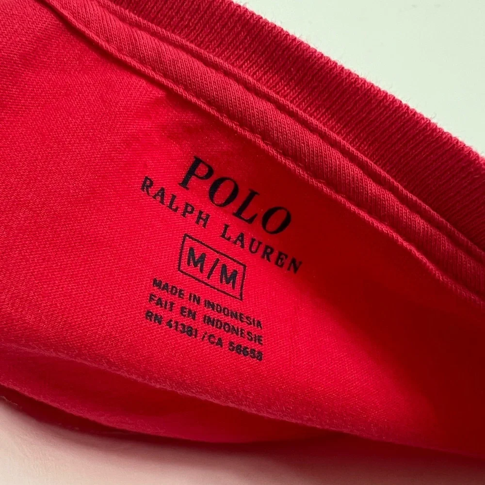 Polo by Ralph Lauren Men's Bright Red V-Neck Tee